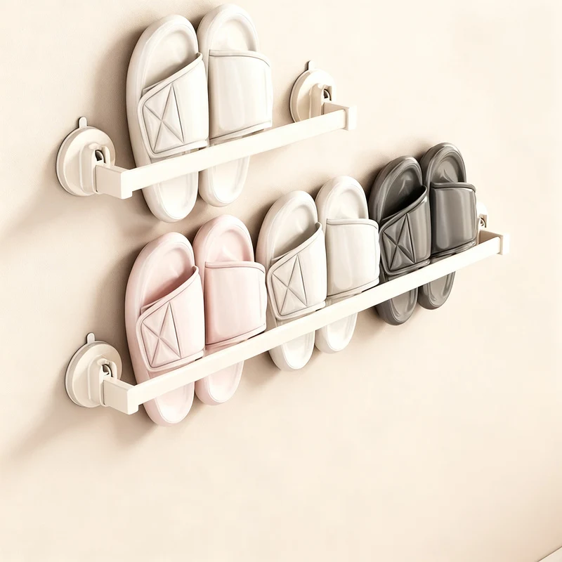 Wall-mounted slipper rack made of space aluminum