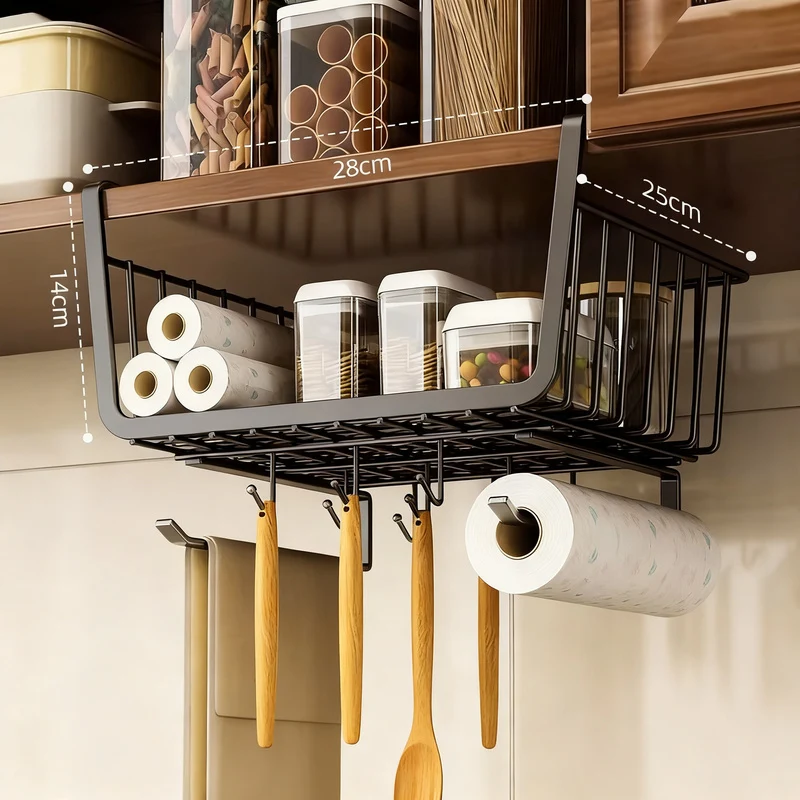 Wall-mounted kitchen shelf made of carbon steel