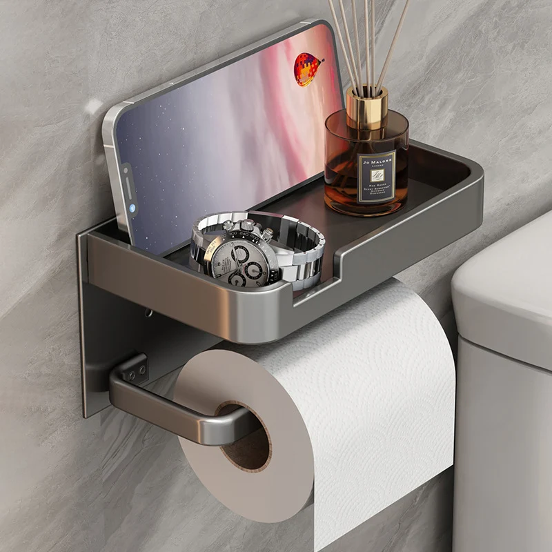 Wall-mounted paper towel holder, no drilling