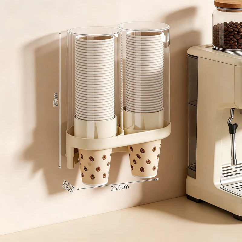 Wall-mounted cup holder, single and double