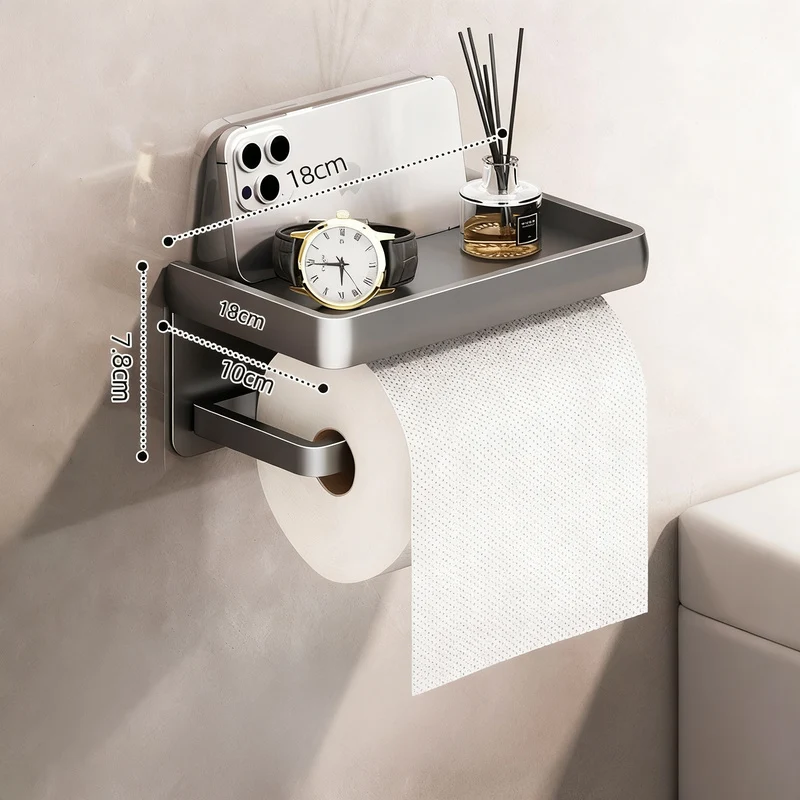 Wall-mounted toilet paper box made of space aluminum LH0345