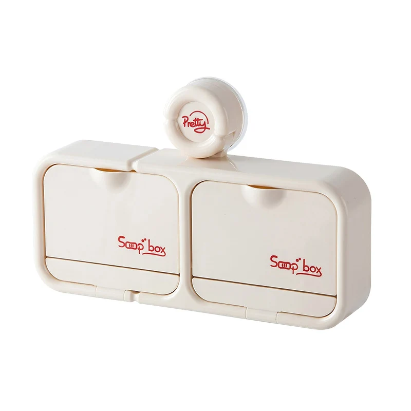Wall-mounted soap dish with suction cup