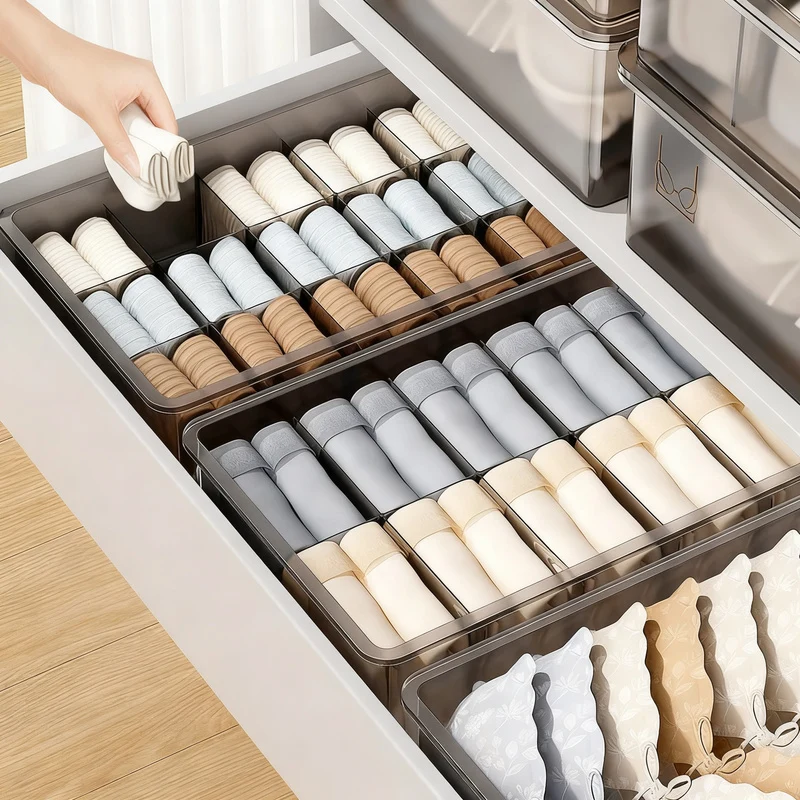 Lingerie organizer with compartments, 3-piece