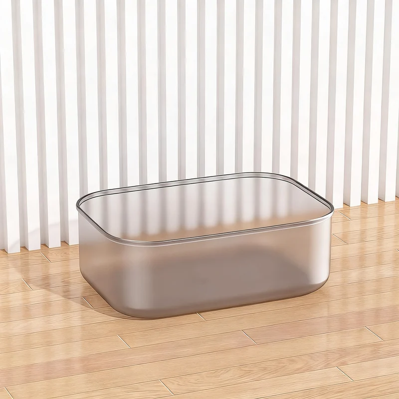 Transparent storage box made of plastic