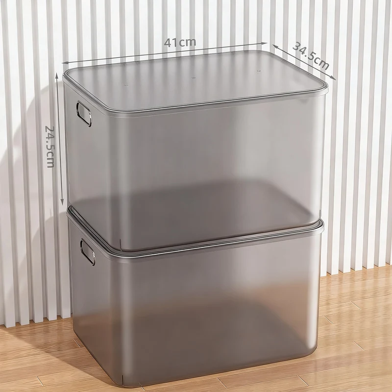 Transparent storage box made of plastic