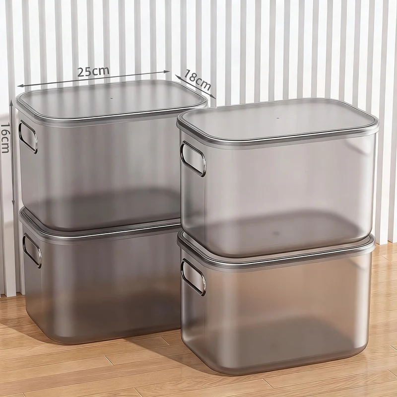 Transparent storage box made of plastic