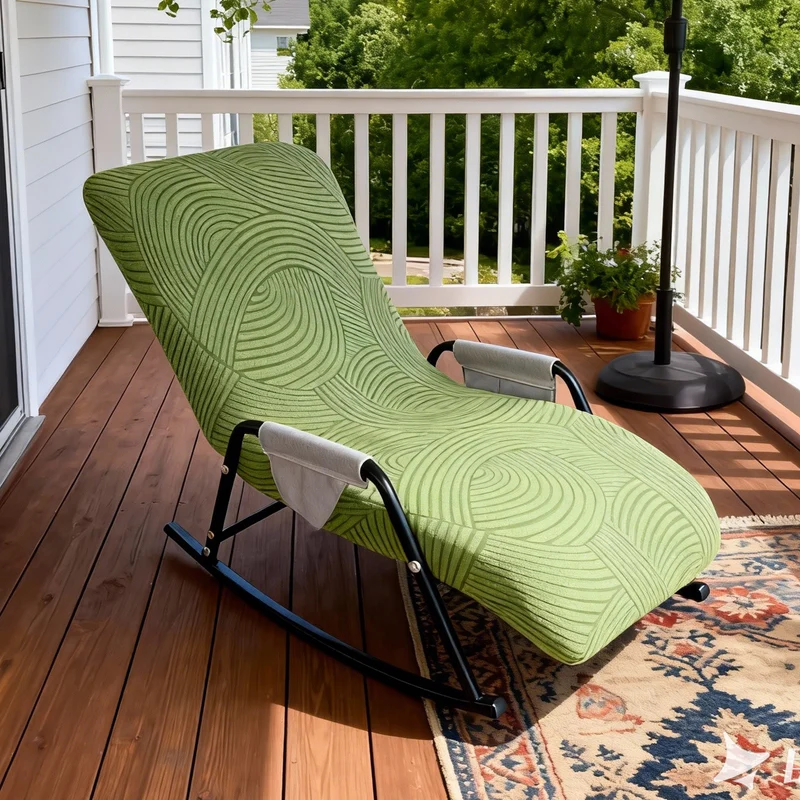 Elastic lounge chair cover, solid color, single seat