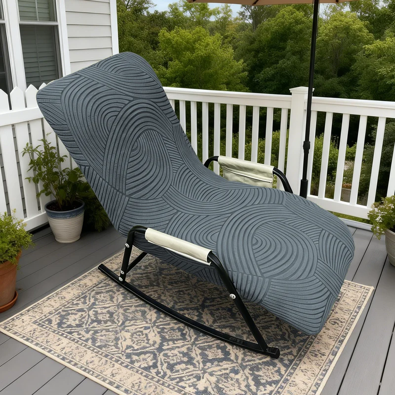 Elastic lounge chair cover, solid color, single seat