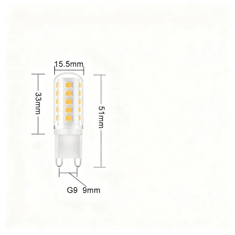 LED bulb G9, 3W, SMD2835, ceramic