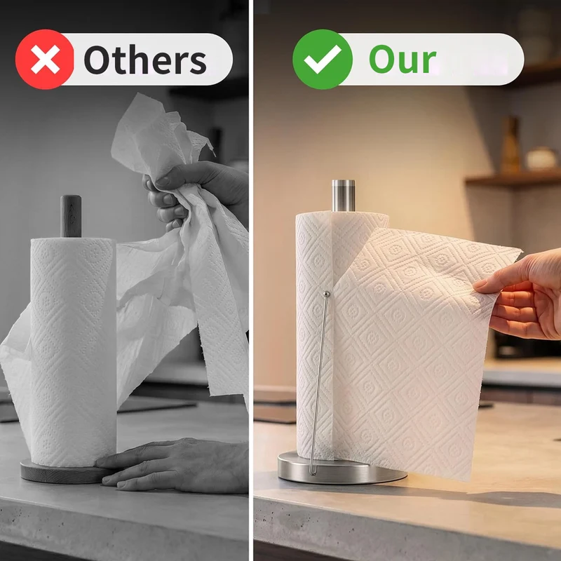 Stainless steel kitchen roll holder