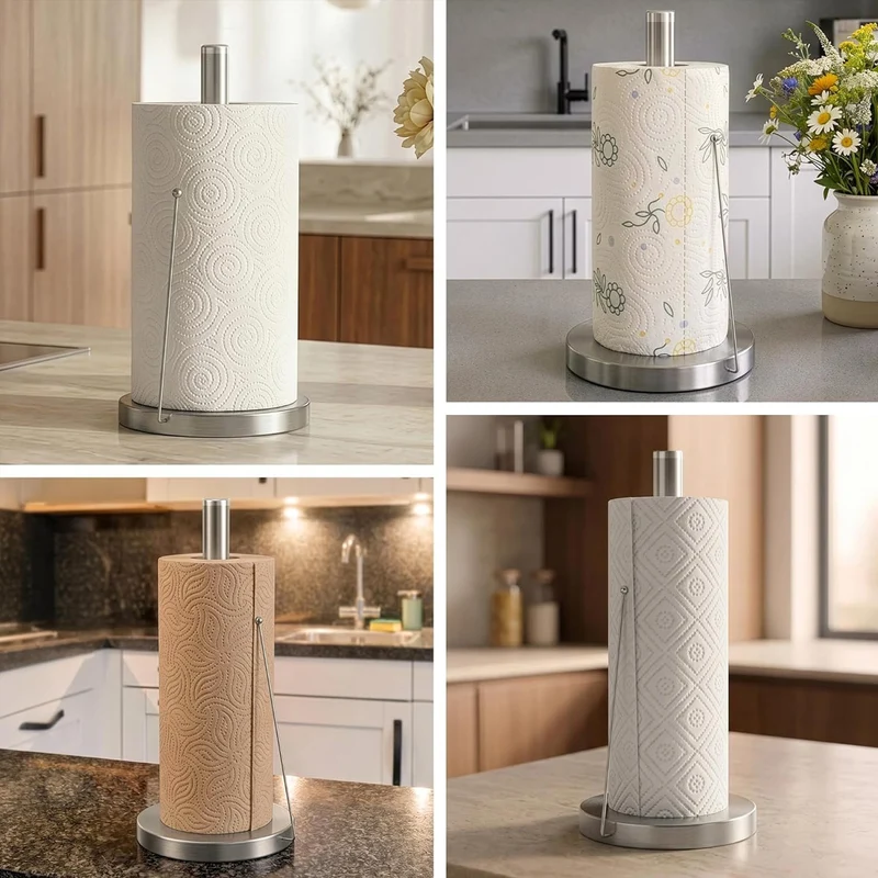Stainless steel kitchen roll holder