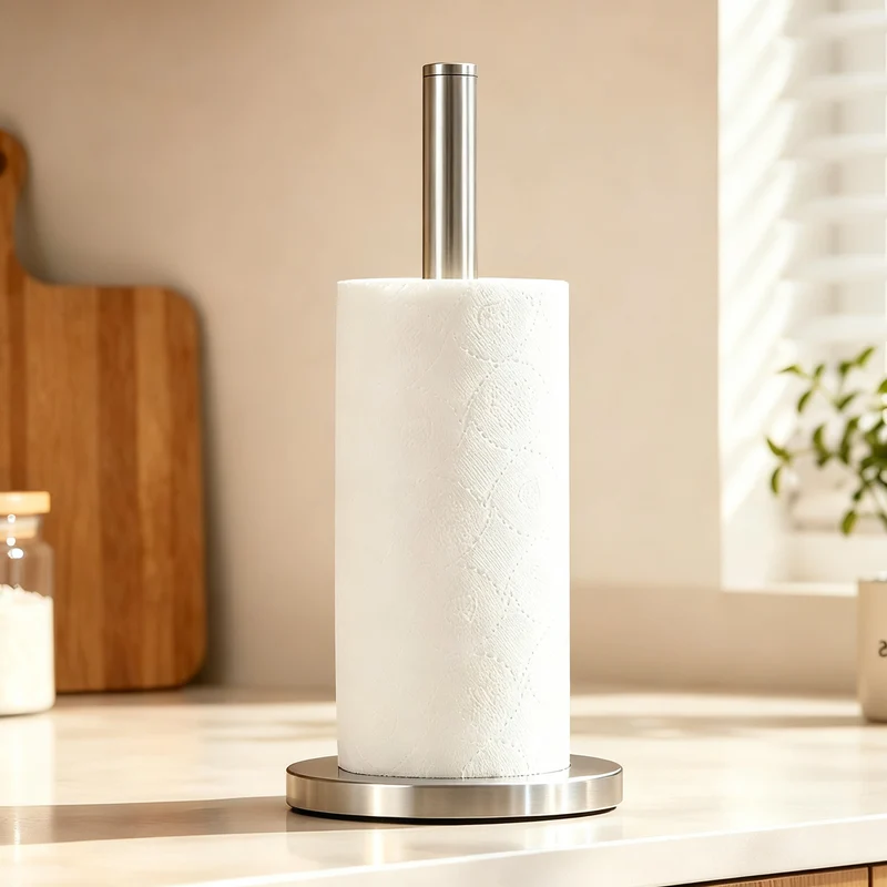 Stainless steel kitchen roll holder