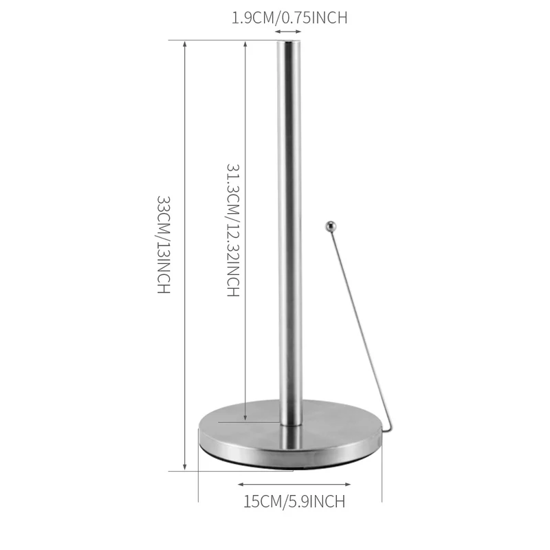 Stainless steel kitchen roll holder