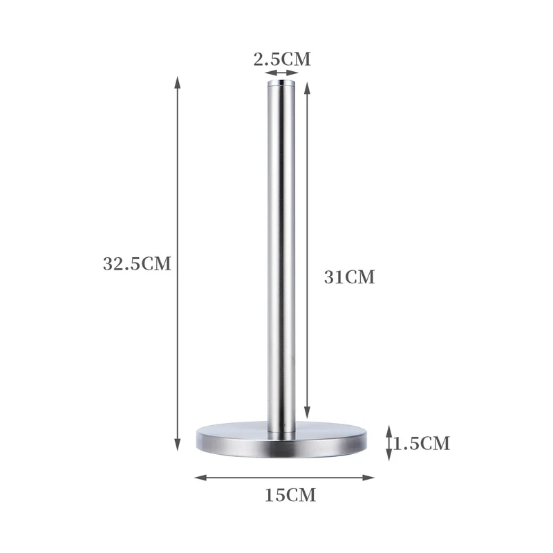 Stainless steel kitchen roll holder