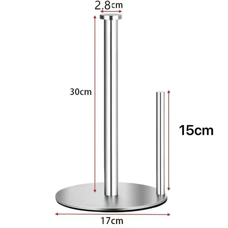 Stainless steel kitchen roll holder, double rod