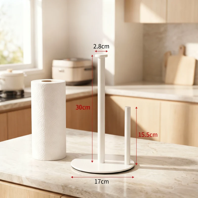 Stainless steel kitchen roll holder, double rod