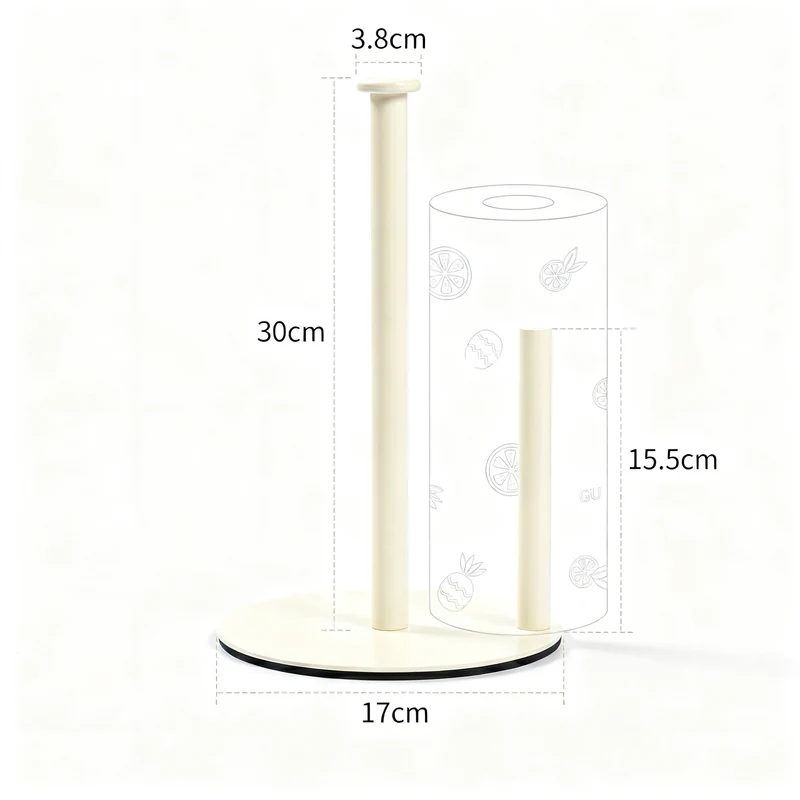 Stainless steel kitchen roll holder, double rod