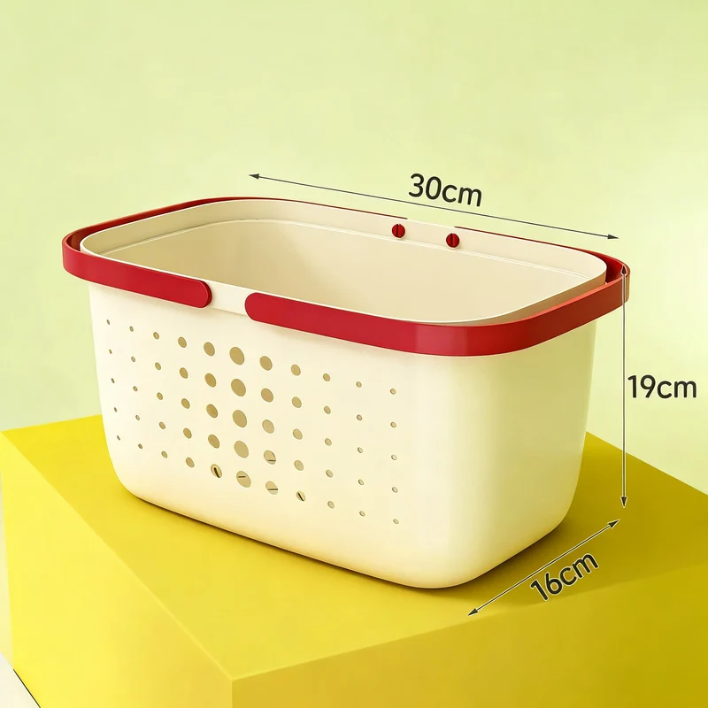 Portable bath basket made of plastic