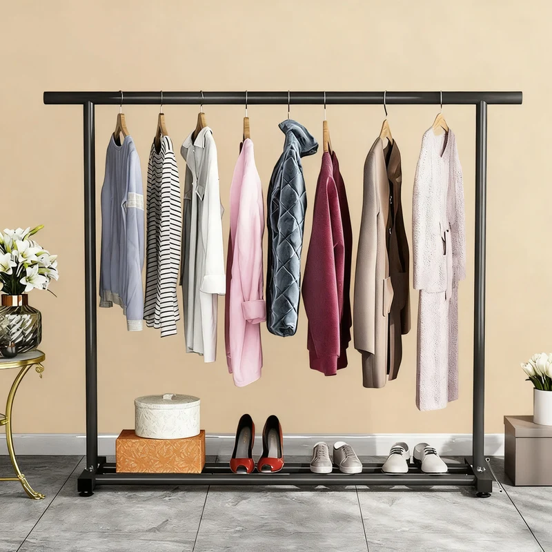 Standing laundry rack, one-piece, made of carbon steel