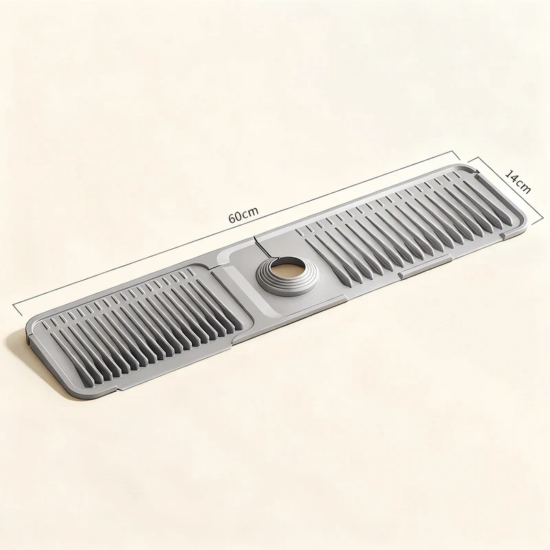 Silicone draining mat for faucet