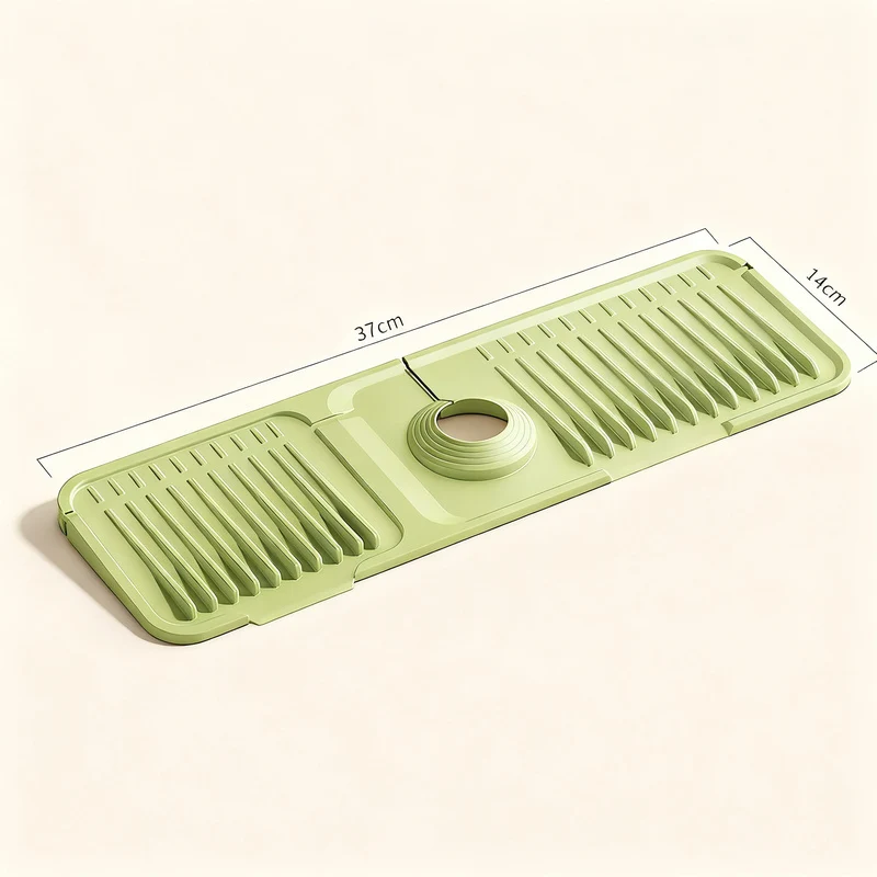 Silicone draining mat for faucet