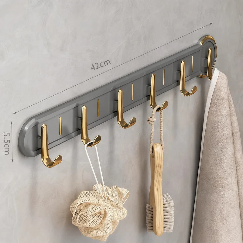 Self-adhesive wall hooks, 6-piece strip