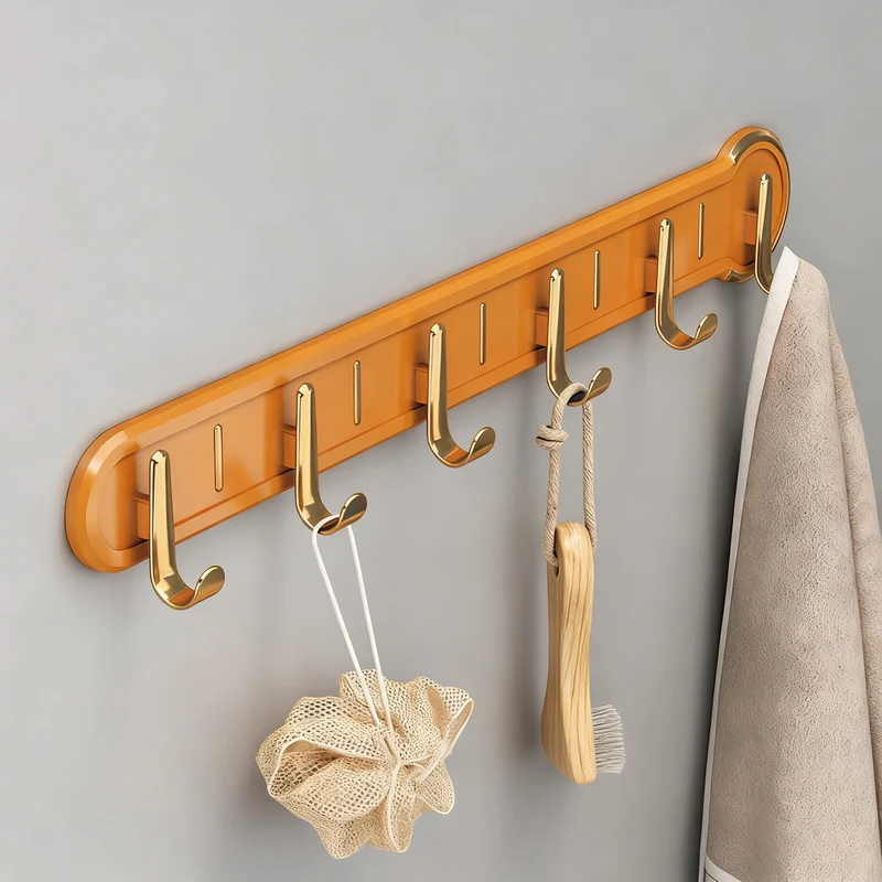 Self-adhesive wall hooks, 6-piece strip
