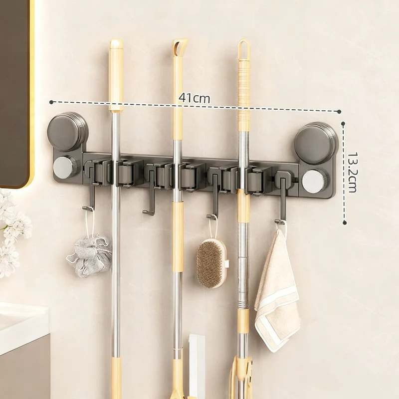Suction cup wall holder for cleaning tools
