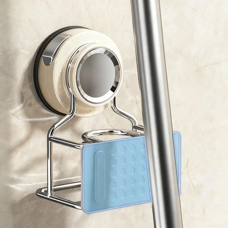 Suction cup wall holder for mop and broom without drilling
