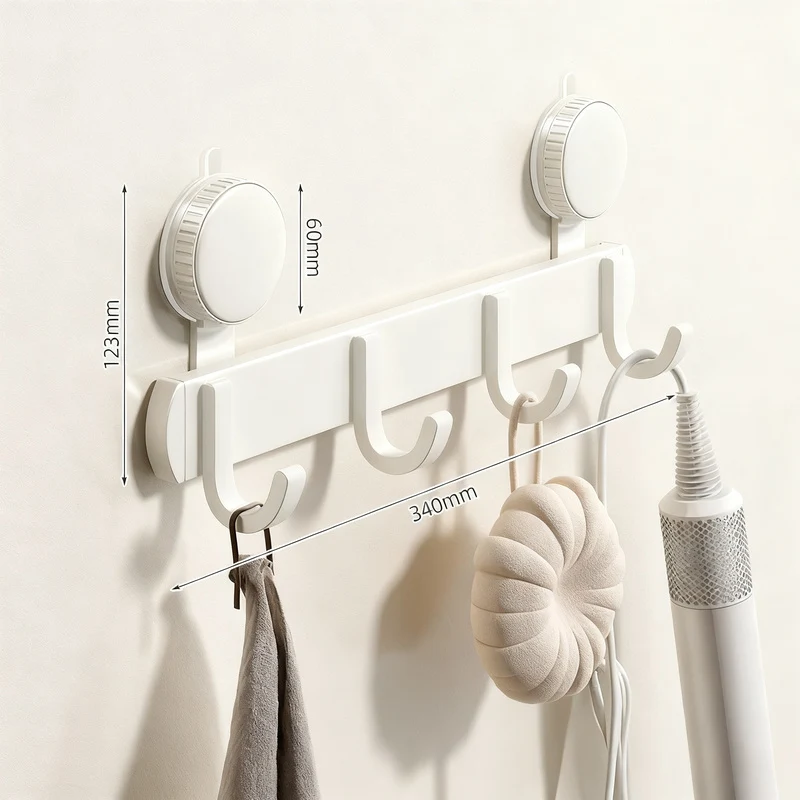 Aluminum suction cup wall hook, modern