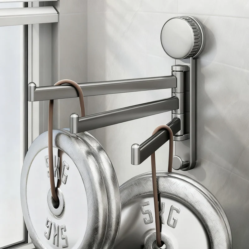 Suction cup holder for kitchen towels, rotatable