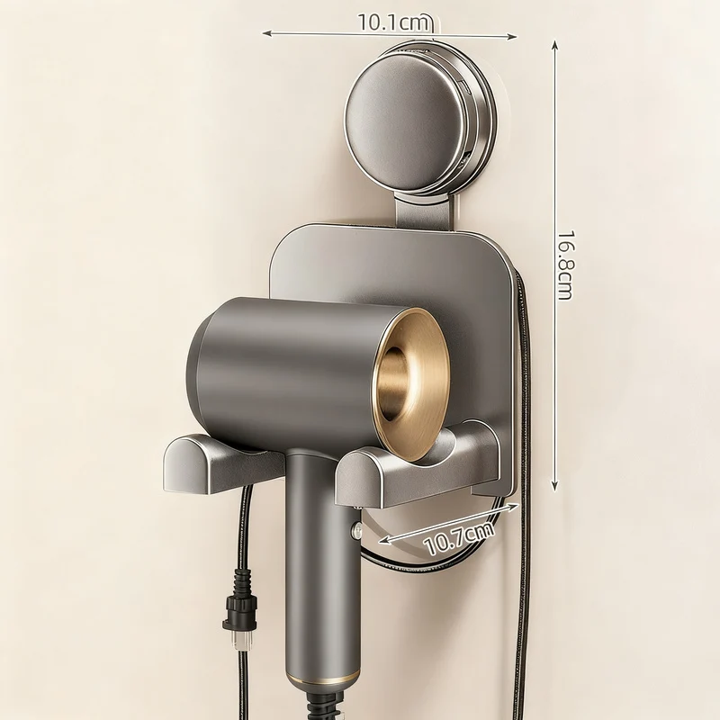 Suction cup holder for hair dryer and bathroom accessories