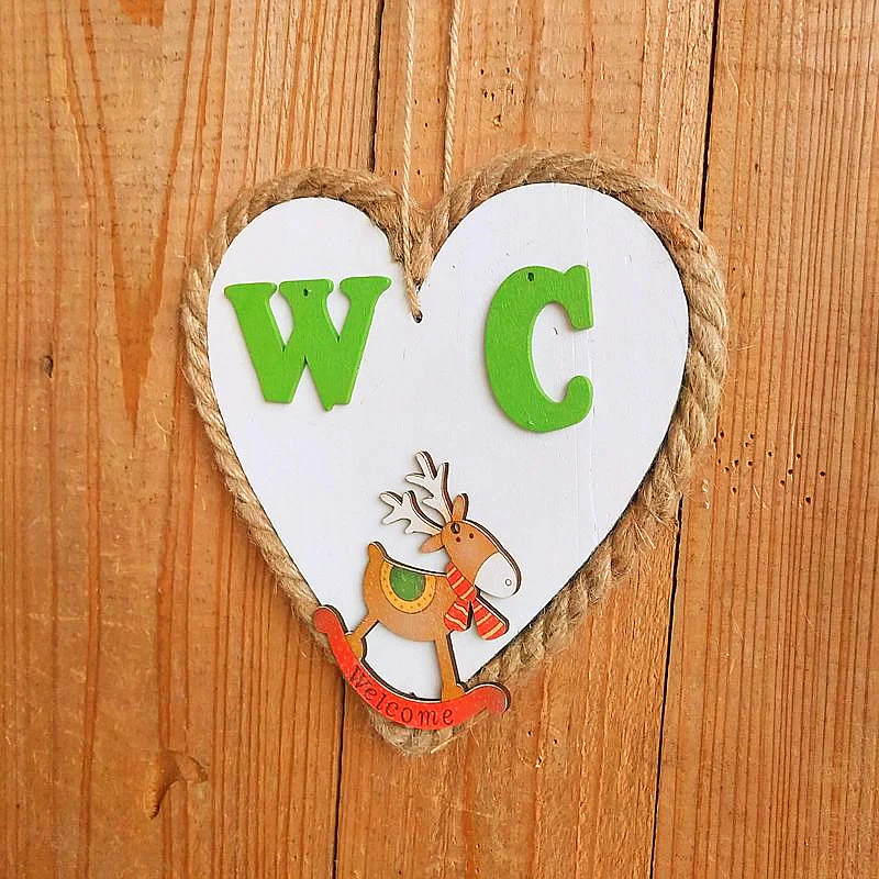 Herzförmiges Holz-Willkommensschild