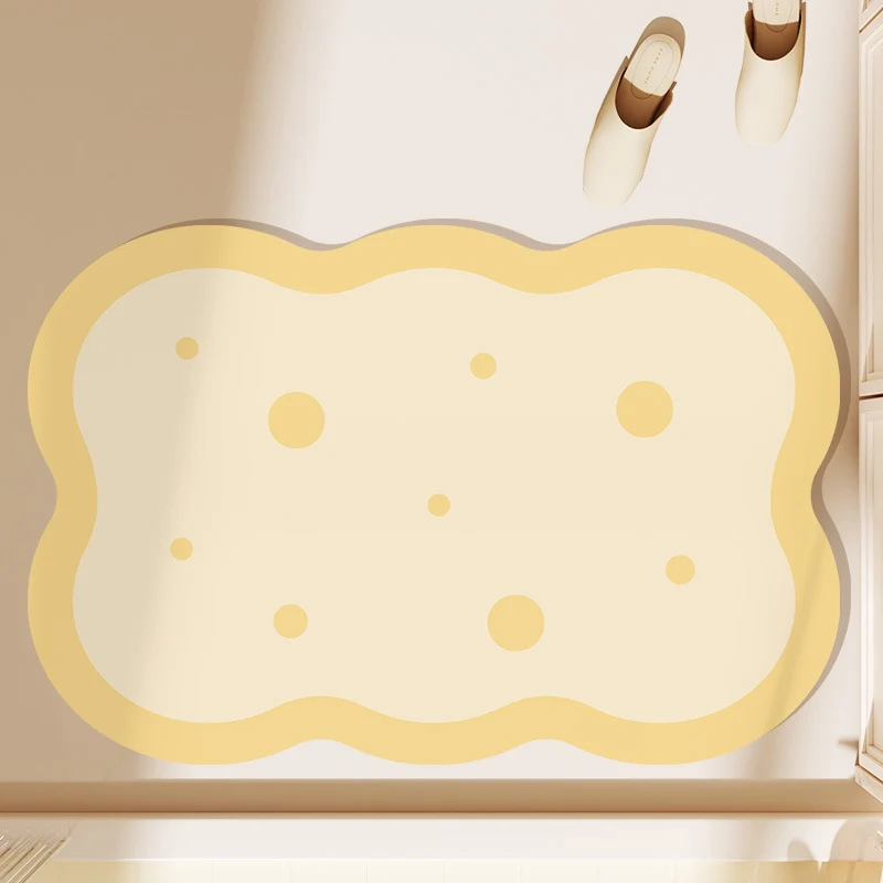 Cute Cartoon Cheese-Shaped Bath Mat