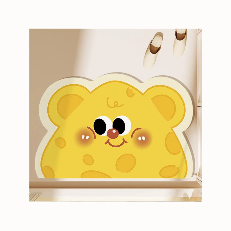 Cute Cartoon Cheese-Shaped Bath Mat
