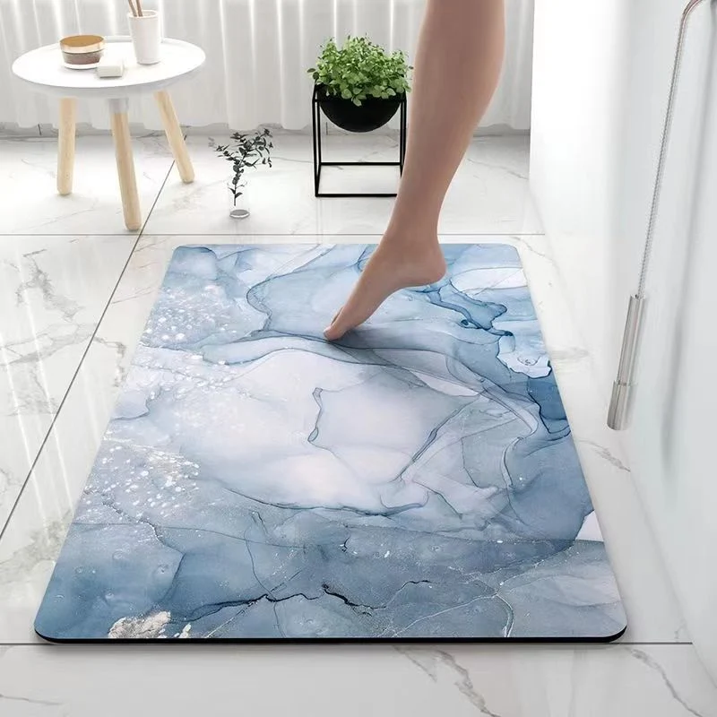 Abstract Marble Design Bath Mat