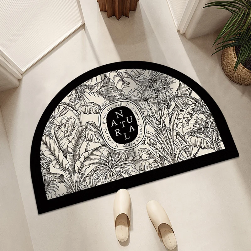 Vintage-Inspired Floral Half-Moon Bath Mat
