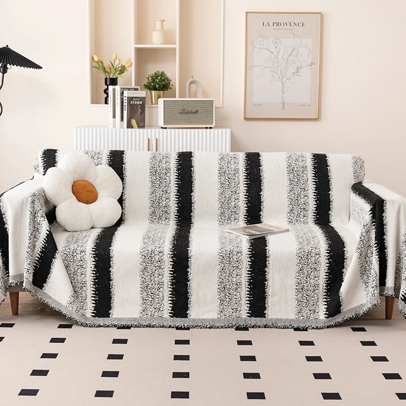 Textured Striped Throw Blanket