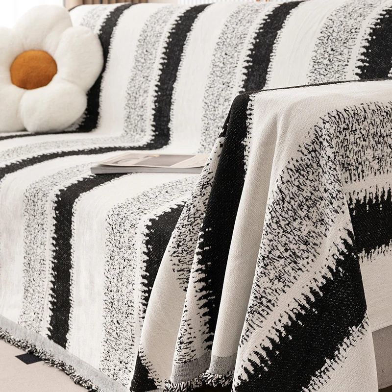Textured Striped Throw Blanket