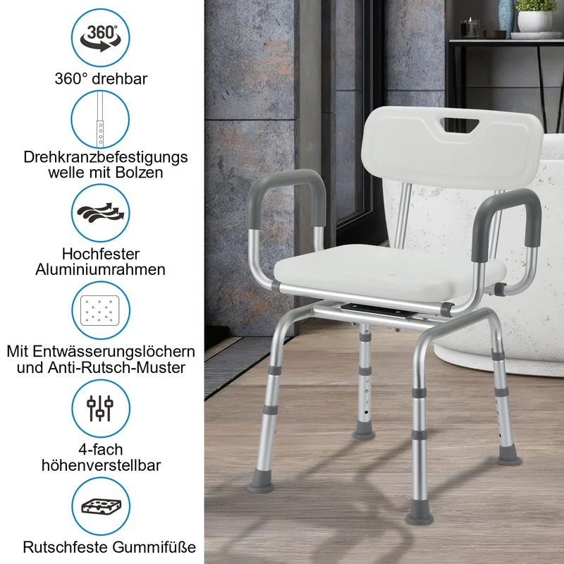 Shower chair Shower stool 360°rotatable | Stornfield