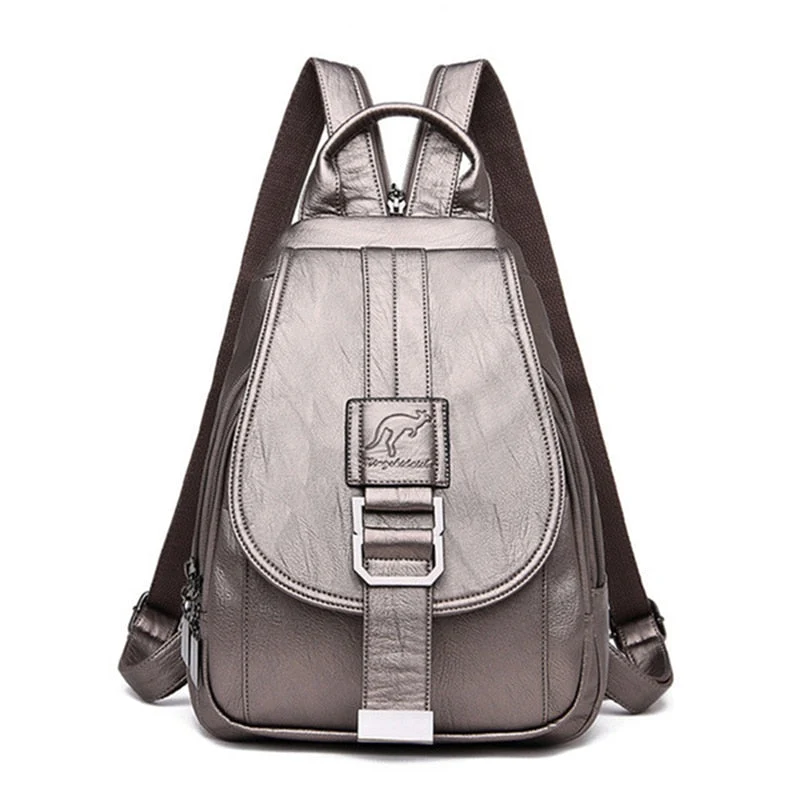 Ladies Leather Backpack with Anti-Theft Compartment and Compact Design | Stornfield