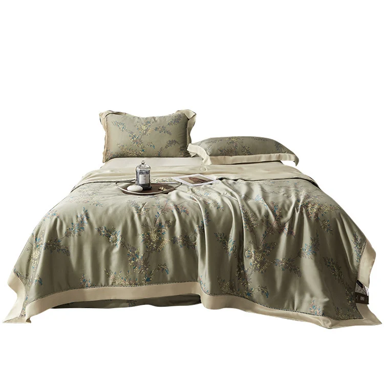 Luxurious satin bedspread set with floral jacquard embroidery Stornfield