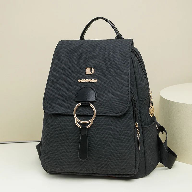 Multi-Kompartiment Fischgrät Fashion Rucksack Karnz