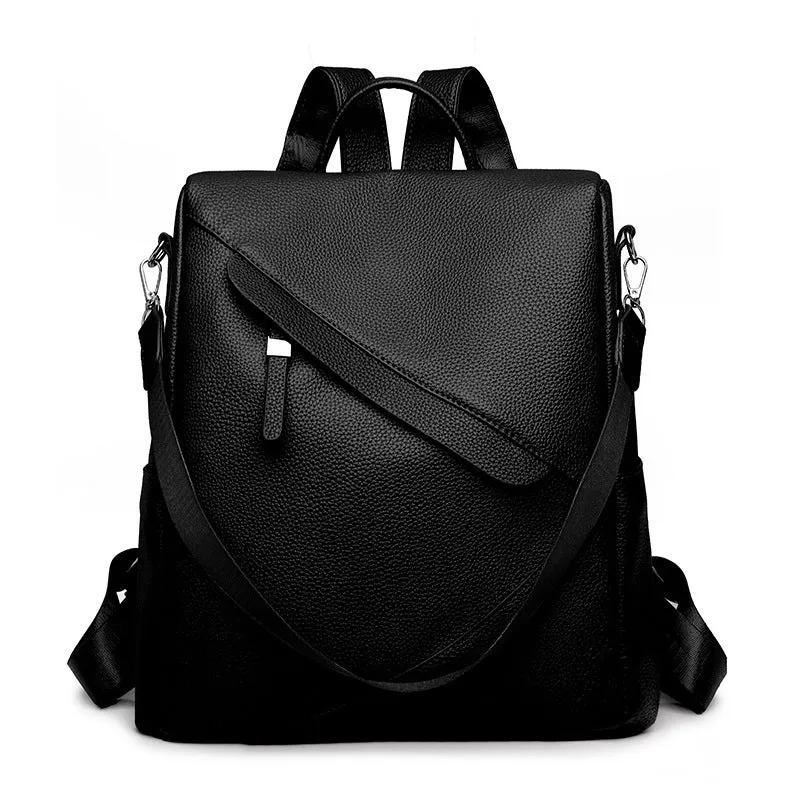 Chic Texturierter Leder Rucksack Karnz