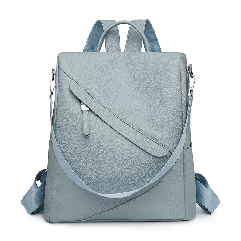 Chic Texturierter Leder Rucksack Karnz