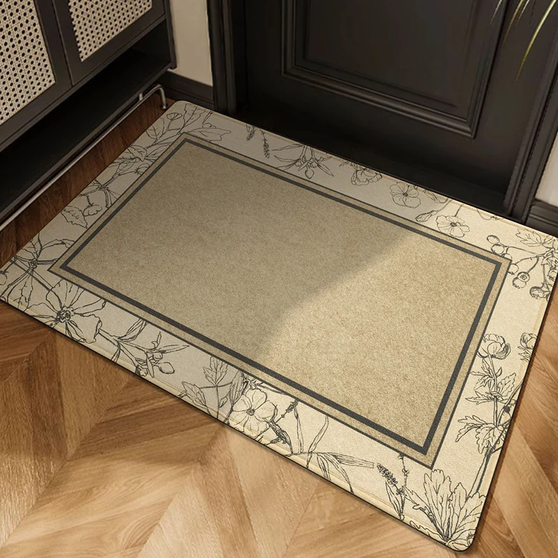 Decorative Floral Print Door Mat
