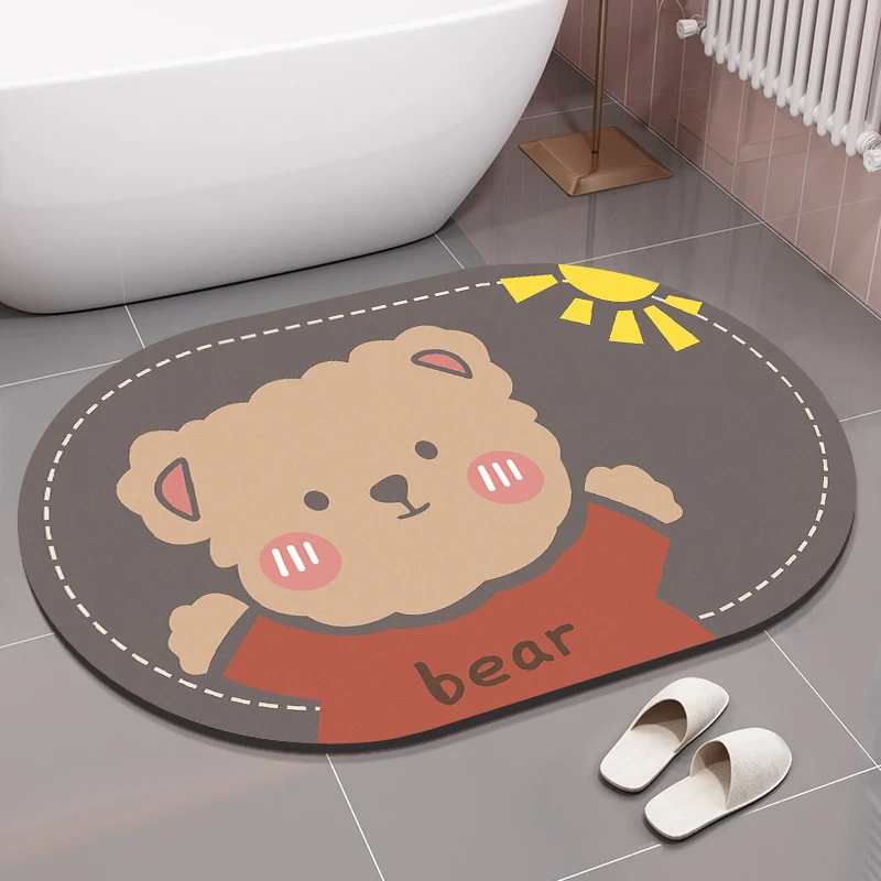 Cute Bear-Themed Bath Mat