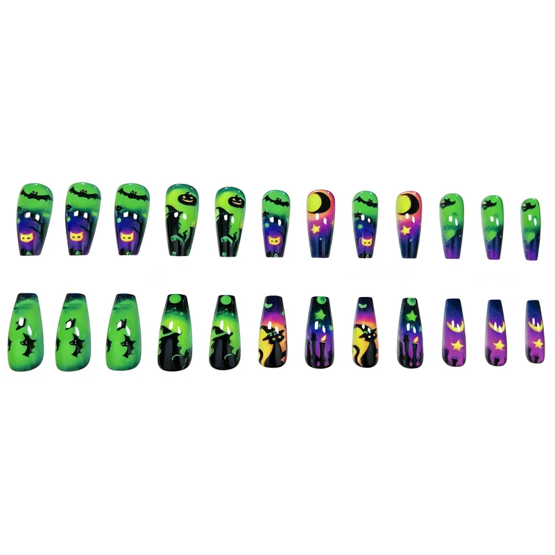 Halloween-Themed Glow-in-the-Dark Nail Art Stornfield