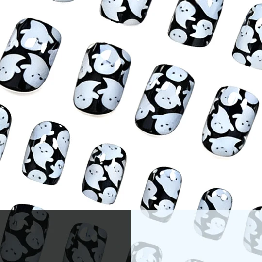 Halloween-Themed Ghost Design Nail Art Stornfield