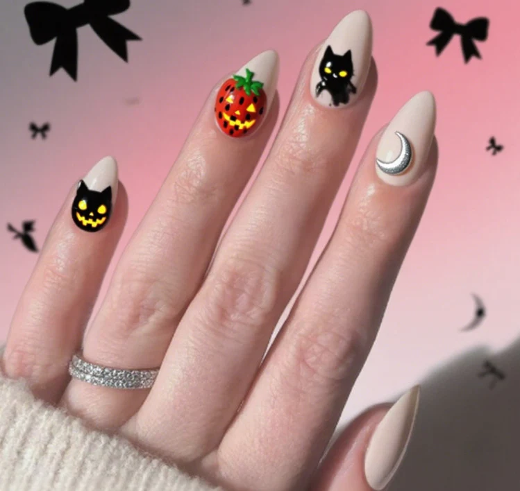 Halloween-Themed Decorative Nail Art Enhancements Stornfield